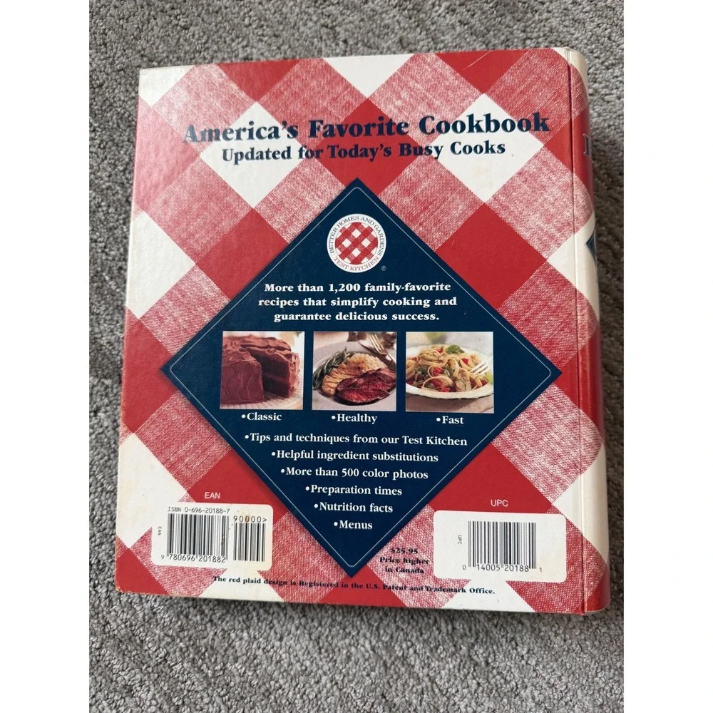 Better Homes and Gardens 1996 New Cook Book Red Plaid 5 Ring Binder Vintage